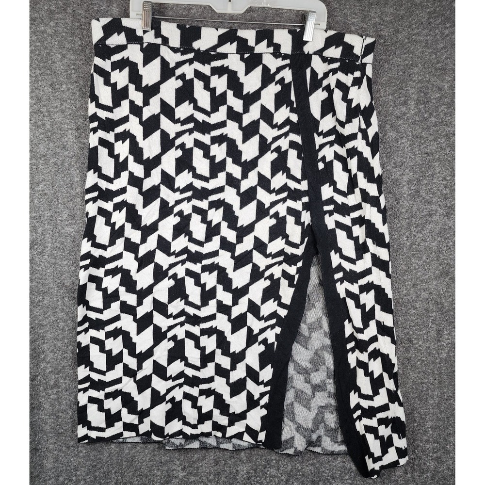Future Collective Knit Midi Skirt Womens 1X Geometric Slit Kahlana BB